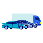 Camión y autos asegurados por SURA
