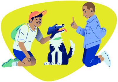MASCOTAS FONDO AMARILLO